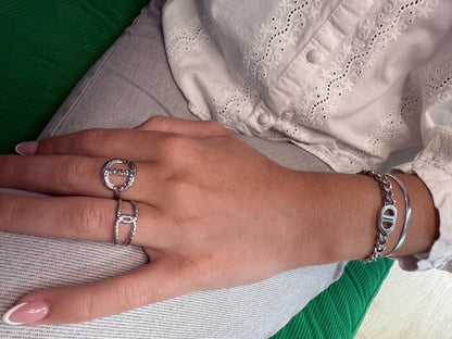 Détail effet torsadé double anneau bague ajustable waterproof – Chéri Chérie