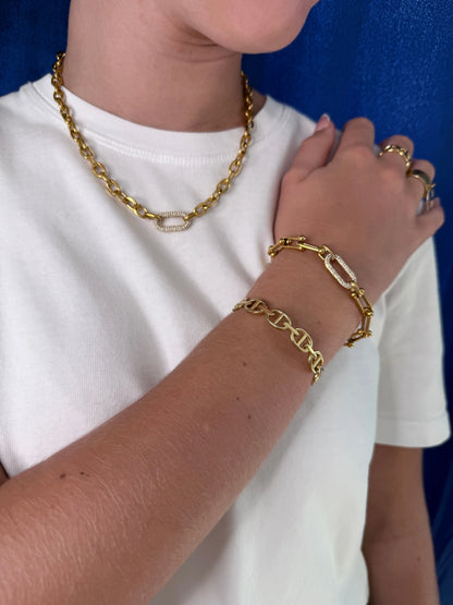 Collier avec ovale strass Chéri Chérie