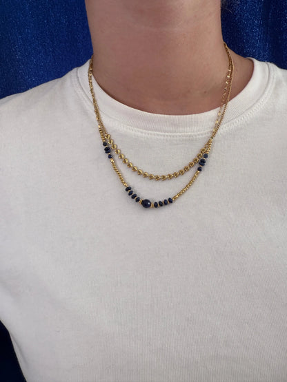 Collier double rangs avec pierres naturelles Chéri Chérie