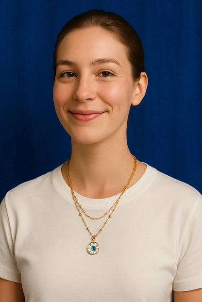 Collier double avec médaillon Chéri Chérie