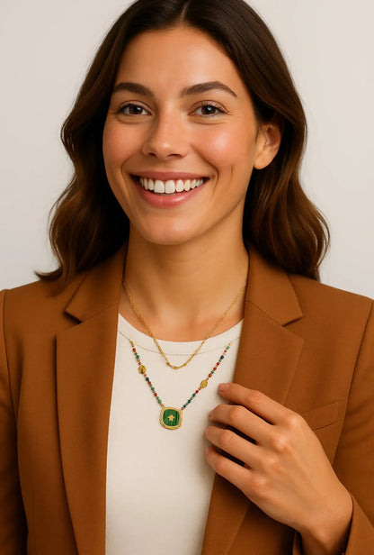 Collier double rang et pierres naturelles Chéri Chérie