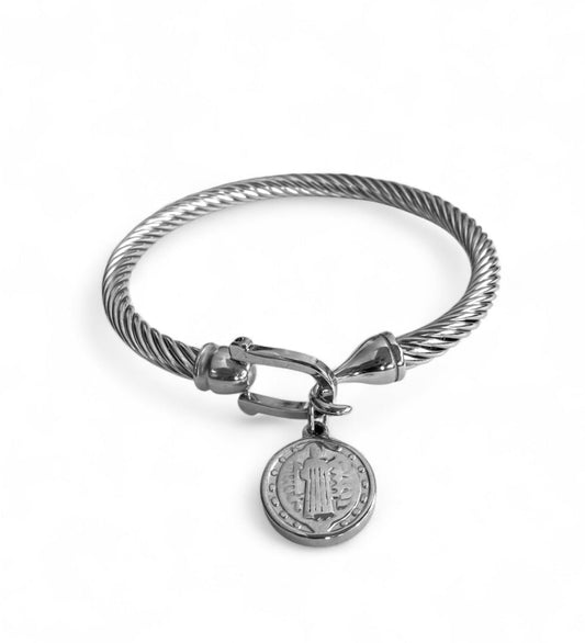 Bracelet torsadé médaille