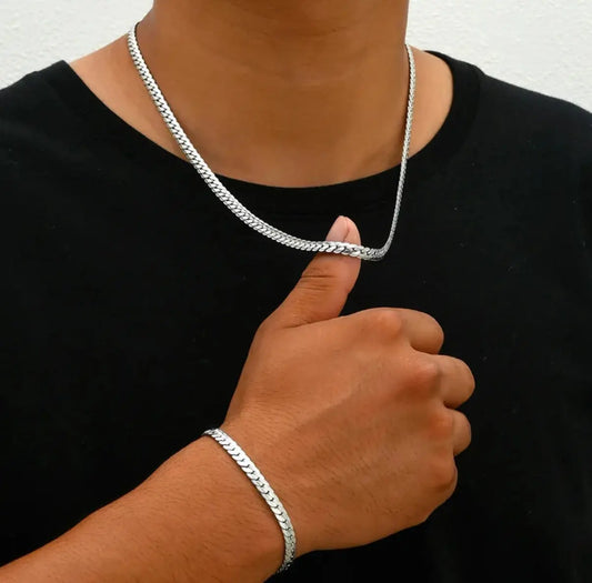 Collierserpent steel Chéri Chérie