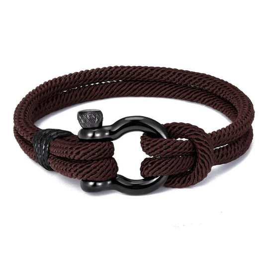 Bracelet marron en cordage