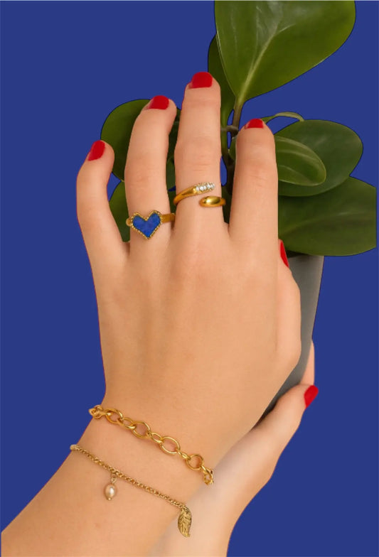Bague Cœur bleu Chéri Chérie