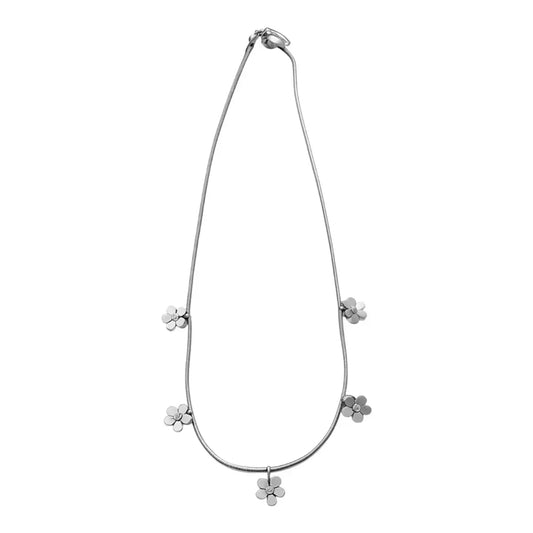 Collier mailles serpent avec petites fleurs Chéri Chérie