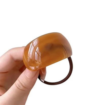 Élastique cheveux avec maxi pièce effet ambre caramel - Chéri Chérie

