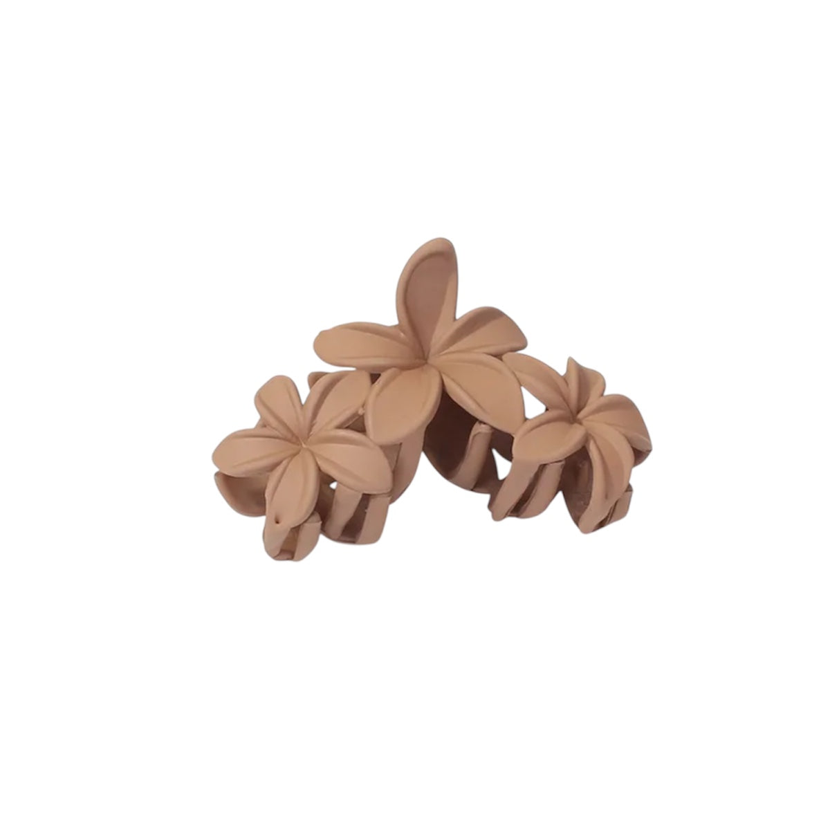 Pince cheveux avec 3 fleurs beige mat Chéri Chérie
