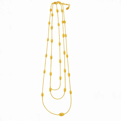 Collier TRIO triple rangs doré acier chirurgical 316L plaqué or 18K femme - Chéri Chérie