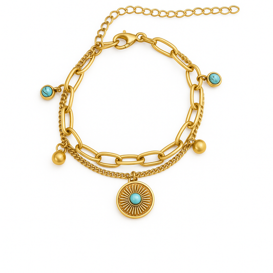 Bracelet double avec breloque