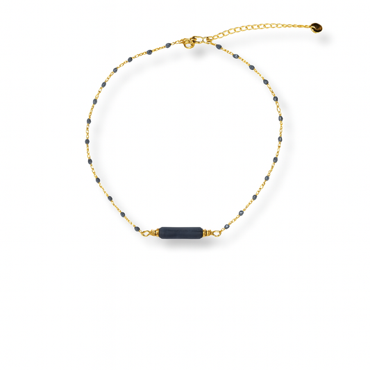 Chaîne de cheville avec pierre naturelle