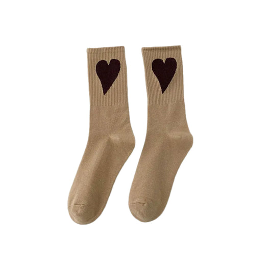 Chaussettes Heart Beige Chéri Chérie