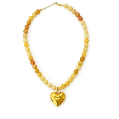 Collier CLAUDINE perles naturelles gros cœur pendentif femme élégant - Chéri Chérie
