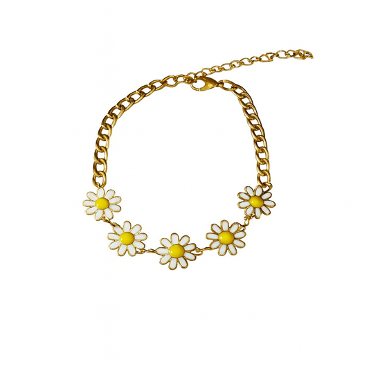 Chaîne de cheville marguerites