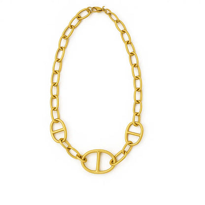 Collier maille marine doré acier inoxydable 316L plaqué or 18K femme - Chéri Chérie