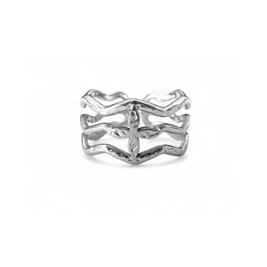 Bague Ajourée argent 4 vagues