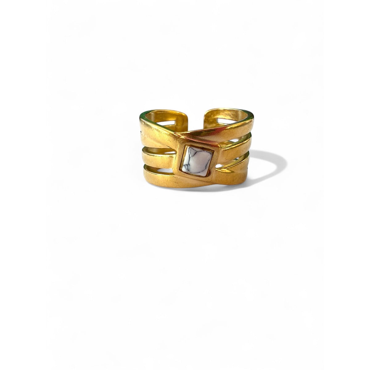 Bague Manchette howlite